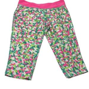 Nike Dri-Fit Girl’s Leggings Colorful Pink/Green Cropped Gym